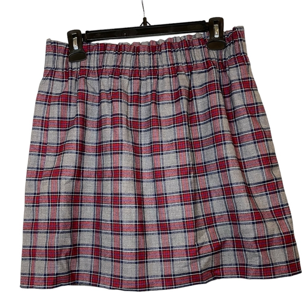J. Crew Women’s Sidewalk Tartan Plaid Wool Blend Pull On Mini Skirt - Size 8